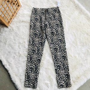HAYDEN Leopard Pants with Front Gold Zip